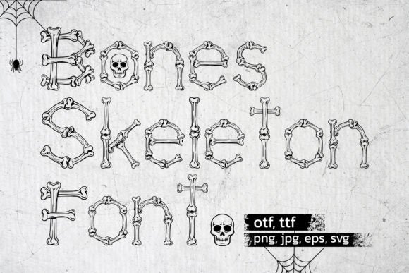 Bones Skeleton: A Unique Display Font for Spooky Designs
