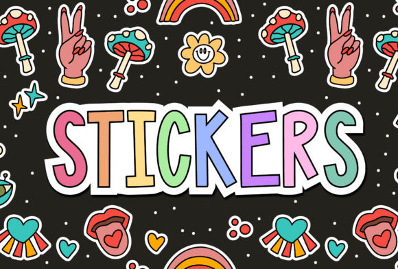 Multicoloured Stickers: The Vibrant Display Font