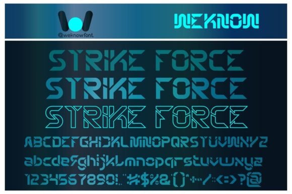 Strike Force: A Bold Techno-Sci-Fi Display Font